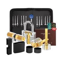 Kit De Abertura De Fechaduras Para Iniciantes 32 Peças Com 4 Fechaduras Transparentes Para Kit De Abertura De Fechaduras Para Iniciantes 32 Peças Com 4 Fechaduras Transparentes Para