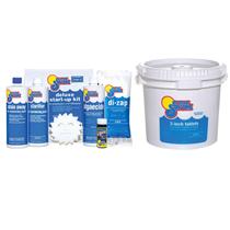 Kit de abertura de piscina com tabletes de cloro 11,3 kg Kit de abertura de piscina com tabletes de cloro 11,3 kg