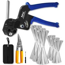 Kit de Abraçadeiras de Aço Inoxidável Aufisi 300pcs com Pistola