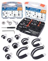Kit de Abraçadeiras para Cabos EilxMag 318 Peças Aço Inoxidável 304