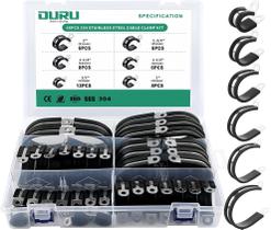 Kit de Abraçadeiras para Cabos OURU 46 Peças em Aço Inoxidável com Revestimento de Borracha Kit de Abraçadeiras para Cabos OURU 46 Peças em Aço Inoxidável com Revestimento de Borracha