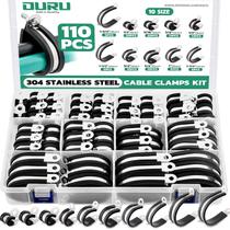 Kit de Abrazaderas para Cables OURU 110 Piezas Acero Inoxidable 304 con Goma 10 Tamaños Kit de Abrazaderas para Cables OURU 110 Piezas Acero Inoxidable 304 con Goma 10 Tamaños