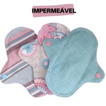 Kit de absorventes de pano ecológicos menstrual 100% algodão - Dona Linha Artesanato