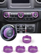 Kit de acabamento de botões de controle de temperatura Savadicar HVAC roxo