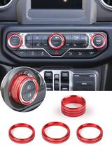 Kit de acabamento de botões para painel de controle climático Savadicar Red Jeep Wrangler