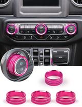 Kit de acabamento HVAC Knob Savadicar Pink Aluminium para Jeep Wrangler JL