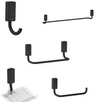 Kit De Acessórios 5 Peças One Preto Matte Celite Kit De Acessórios 5 Peças One Preto Matte Celite