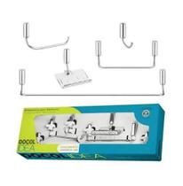 Kit de Acessórios 5 Peças Para Banheiro Idea Cromado Docol