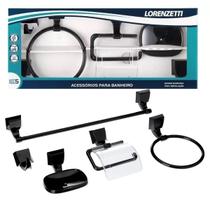 Kit De Acessórios 5 Peças Quadra Preto 2000 F24 Lorenzetti Capitão Contém