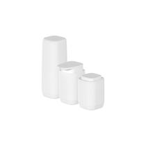 Kit de acessórios de bancada com porta sabonete líquido Ou 3 peças Linha Aura Kit de acessórios de bancada com porta sabonete líquido Ou 3 peças Linha Aura