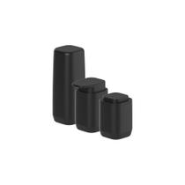 Kit de acessórios de bancada com porta sabonete líquido Ou 3 peças Linha Aura Kit de acessórios de bancada com porta sabonete líquido Ou 3 peças Linha Aura