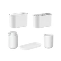 Kit de acessórios de bancada para banheiro Ou 5 peças Linha Bold Kit de acessórios de bancada para banheiro Ou 5 peças Linha Bold