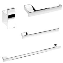 Kit De Acessórios De Banheiro Cromado F.Master 4 Peças Kit De Acessórios De Banheiro Cromado F.Master 4 Peças