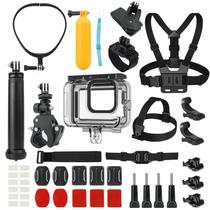 Kit de acessórios de câmera de ação com estojo impermeável para GoPro