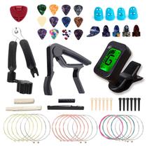Kit de acessórios de guitarra hanbangabc com cordas, afinador, capo Kit de acessórios de guitarra hanbangabc com cordas, afinador, capo