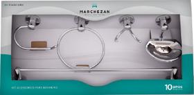 Kit de Acessórios Marchezan Mônaco 5 Peças em Latão Cromado Kit de Acessórios Marchezan Mônaco 5 Peças em Latão Cromado