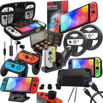 Kit de acessórios Orzly para Nintendo Switch Jet Black