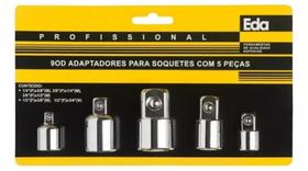 Kit de Acessórios P/ Soquetes e Catraca Adaptadores 5 Peças Kit de Acessórios P/ Soquetes e Catraca Adaptadores 5 Peças