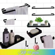 Kit de acessórios para Banheiro 10 peças Miamil Shopp - MG Kit de acessórios para Banheiro 10 peças Miamil Shopp - MG
