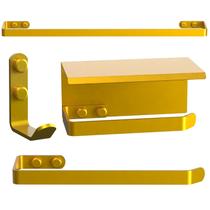 Kit de Acessórios Para Banheiro 4 Peças Dourado UN MAX
