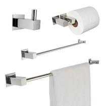 Kit De Acessórios Para Banheiro 4 Peças Inox 304 Wora Ref. Qred4000
