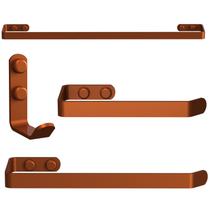 Kit de Acessórios Para Banheiro 4 Peças Rose Gold UN Plus Kit de Acessórios Para Banheiro 4 Peças Rose Gold UN Plus