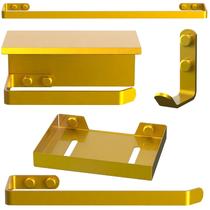 Kit de Acessórios Para Banheiro 5 Peças Dourado SF MAX Kit de Acessórios Para Banheiro 5 Peças Dourado SF MAX