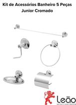 Kit De Acessorios Para Banheiro 5 Peças Junior Cromado 15301 - Metais Leão