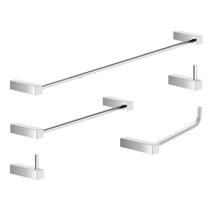Kit De Acessórios Para Banheiro 5 Peças Metal Alto Brilho 2070TR Troia
