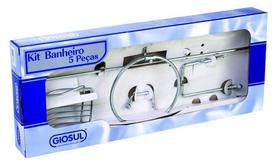 Kit de Acessórios para Banheiro 5 Peças Metal Tradicional - GIOSUL