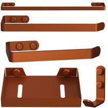 Kit de Acessórios Para Banheiro 5 Peças Rose Gold UN Plus