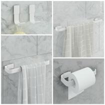 Kit De Acessórios Para Banheiro 5 Peças Stander Com 2 Cabides Branco Kit De Acessórios Para Banheiro 5 Peças Stander Com 2 Cabides Branco
