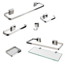 Kit De Acessórios Para Banheiro 6 Peças Linha Luxo Saboneteira Inox - JGC COMERCIAL