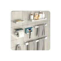 Kit de Acessórios Para Banheiro 7 Peças Branco UN.ELG Kit de Acessórios Para Banheiro 7 Peças Branco UN.ELG