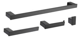 Kit De Acessorios Para Banheiro Aço Inox Preto Fosco Kit De Acessorios Para Banheiro Aço Inox Preto Fosco