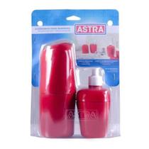 Kit de Acessórios para Banheiro Astra Vermelho Bordô 2 Peças