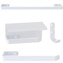 Kit De Acessórios Para Banheiro Branco 4 Itens Maxx Kit De Acessórios Para Banheiro Branco 4 Itens Maxx