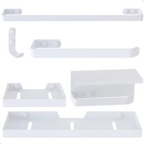 Kit De Acessórios Para Banheiro Branco 6 Itens Maxx - SteelDecor