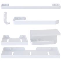 Kit de Acessórios Para Banheiro Branco 6 Peças F.MAX