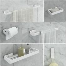 Kit De Acessórios Para Banheiro Branco 6 Peças Linha Stander