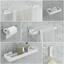 Kit De Acessórios Para Banheiro Branco 6 Peças Linha Stander Kit De Acessórios Para Banheiro Branco 6 Peças Linha Stander