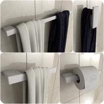 Kit De Acessórios Para Banheiro Branco Master 4 Peças