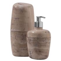 Kit de Acessórios para Banheiro com 2 Peças Marmorizado Astra Bege Kit de Acessórios para Banheiro com 2 Peças Marmorizado Astra Bege