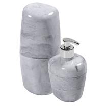 Kit de Acessórios para Banheiro com 2 Peças Marmorizado Astra Branco