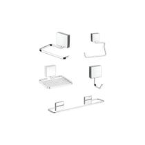 Kit de acessórios para banheiro fixação por adesivo linha fixare cromado Kit de acessórios para banheiro fixação por adesivo linha fixare cromado