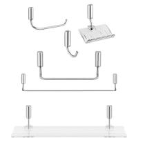 Kit De Acessórios Para Banheiro Idea Docol 5 Peças ABS Cromado + Prateleira Porta Shampoo