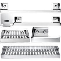 Kit de Acessórios Para Banheiro Inox 6 Pçs F.Master Slim DF Kit de Acessórios Para Banheiro Inox 6 Pçs F.Master Slim DF