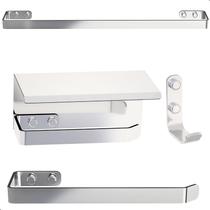 Kit De Acessórios Para Banheiro Inox e Cromado 4 Itens Maxx