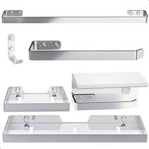 Kit De Acessórios Para Banheiro Inox e Cromado 6 Itens Maxx