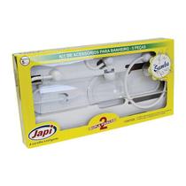 Kit de Acessórios para Banheiro Linha Samba com 5 Peças Branco - Japi